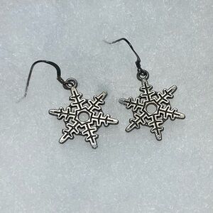 Made by Local Artisan Silver Snowflake Earrings